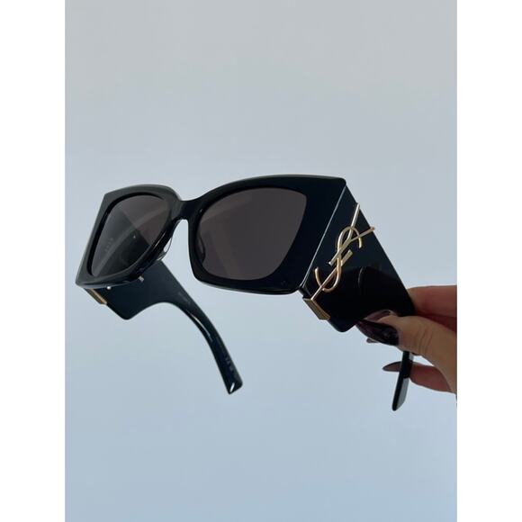 NEW Saint Laurent SLM119 Blaze Black Sunglasses - Picture 9 of 9